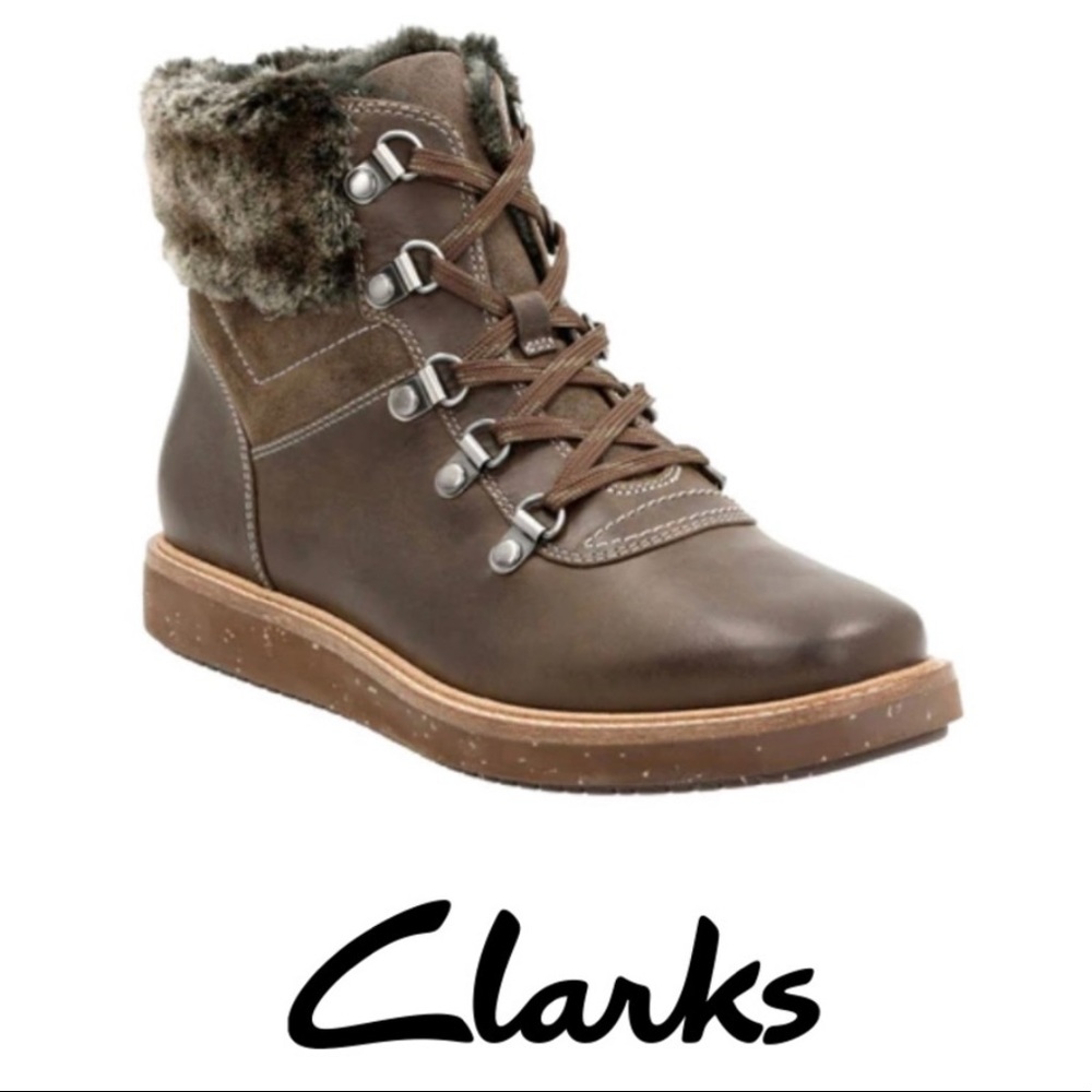 Clarks brown hiking boots size 8